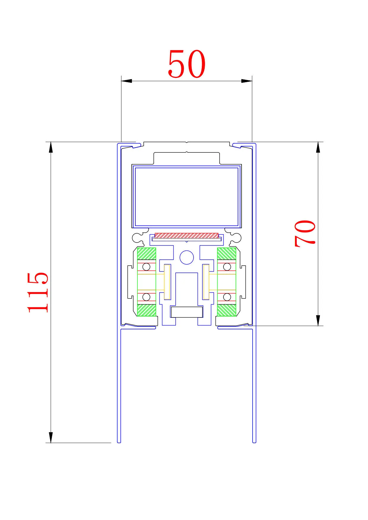 单开带盖板结构尺寸图